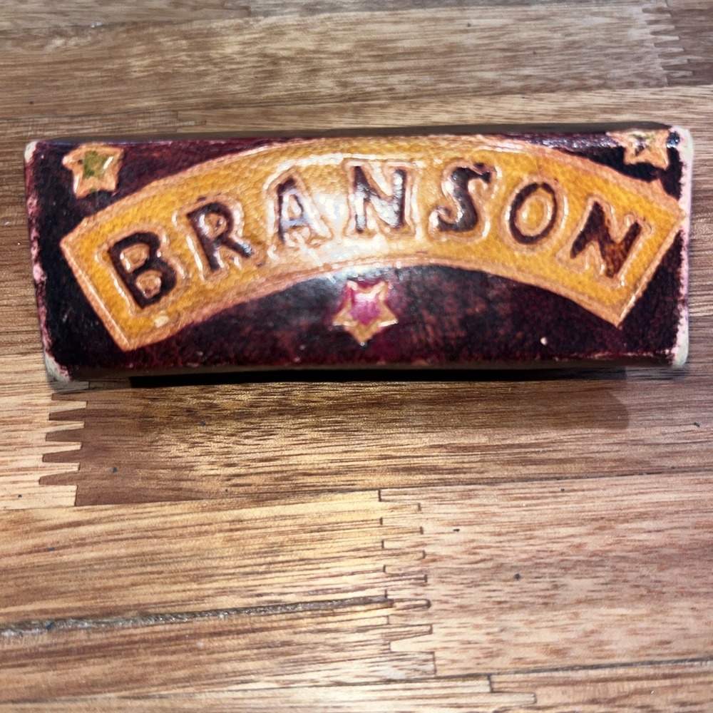 Vintage Leather Lipstick‎ Case Holder With Mirror Made In India. Branson